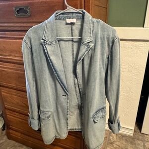 Pink Lily Classic Light Blue Jean Jacket